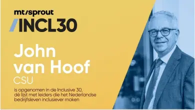 Trots op John van Hoof zijn plek in de Inclusive30 van 2022